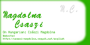 magdolna csaszi business card
